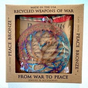 Bronze Lotus Flower Ornament with Ribbon